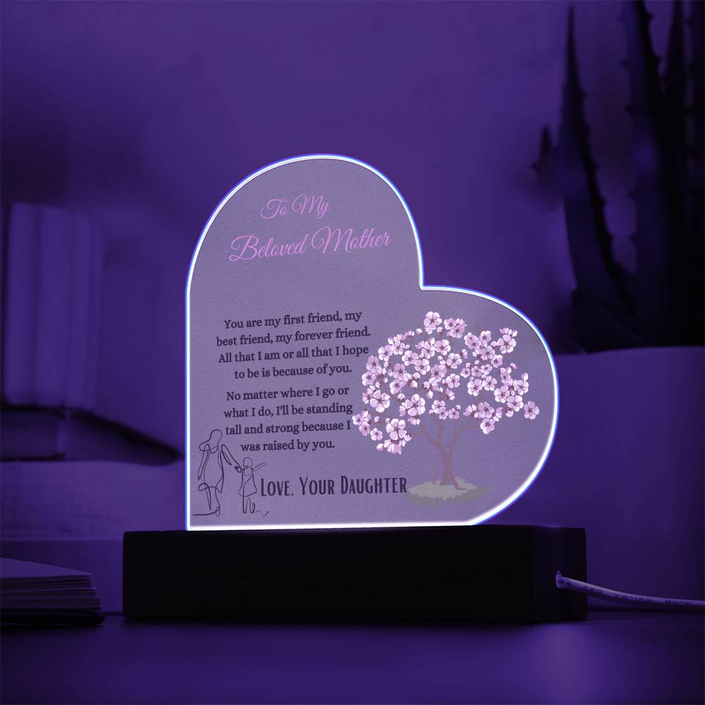 To My Best Friend and First Friend Mother's Day Heart Acrylic