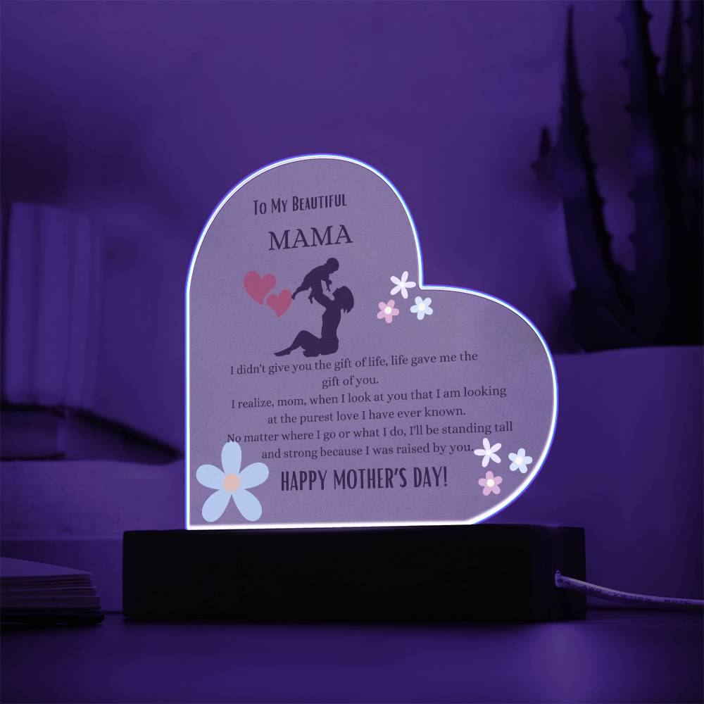 My Beautiful Mama Heart Acrylic Plaque
