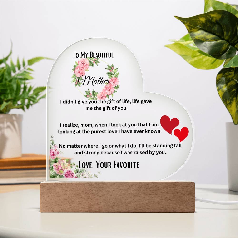 To My Beautiful Mother Acrylic Plate