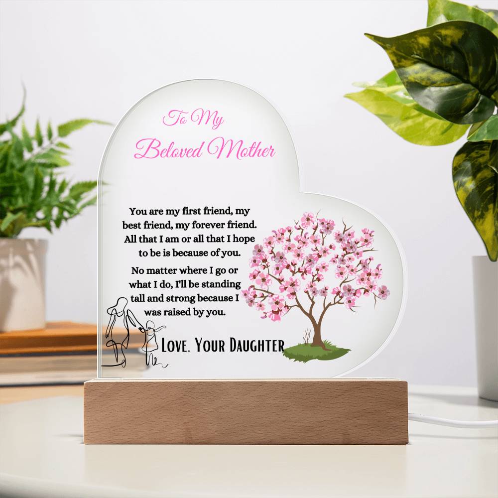 To My Best Friend and First Friend Mother's Day Heart Acrylic