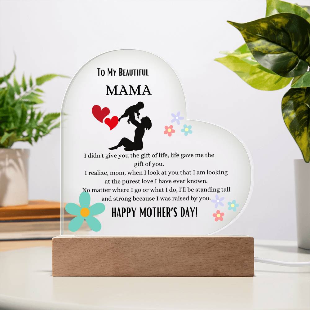 My Beautiful Mama Heart Acrylic Plaque