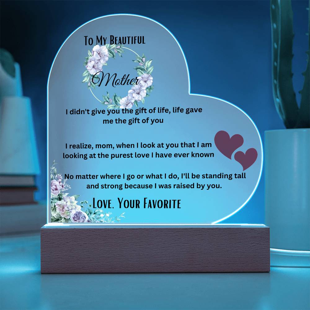 To My Beautiful Mother Acrylic Plate
