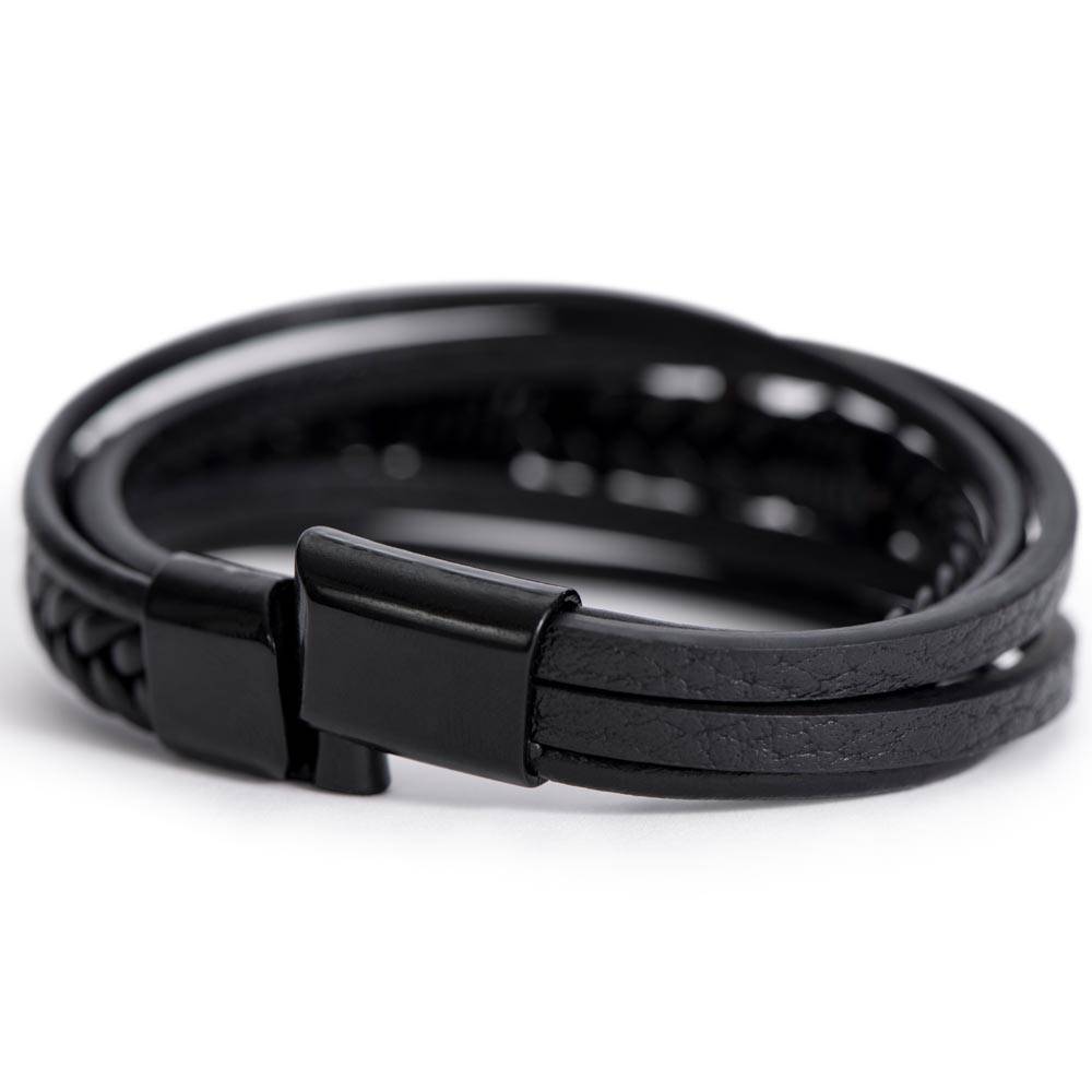 To My Son On Graduation Day Men's Cross Bracelet