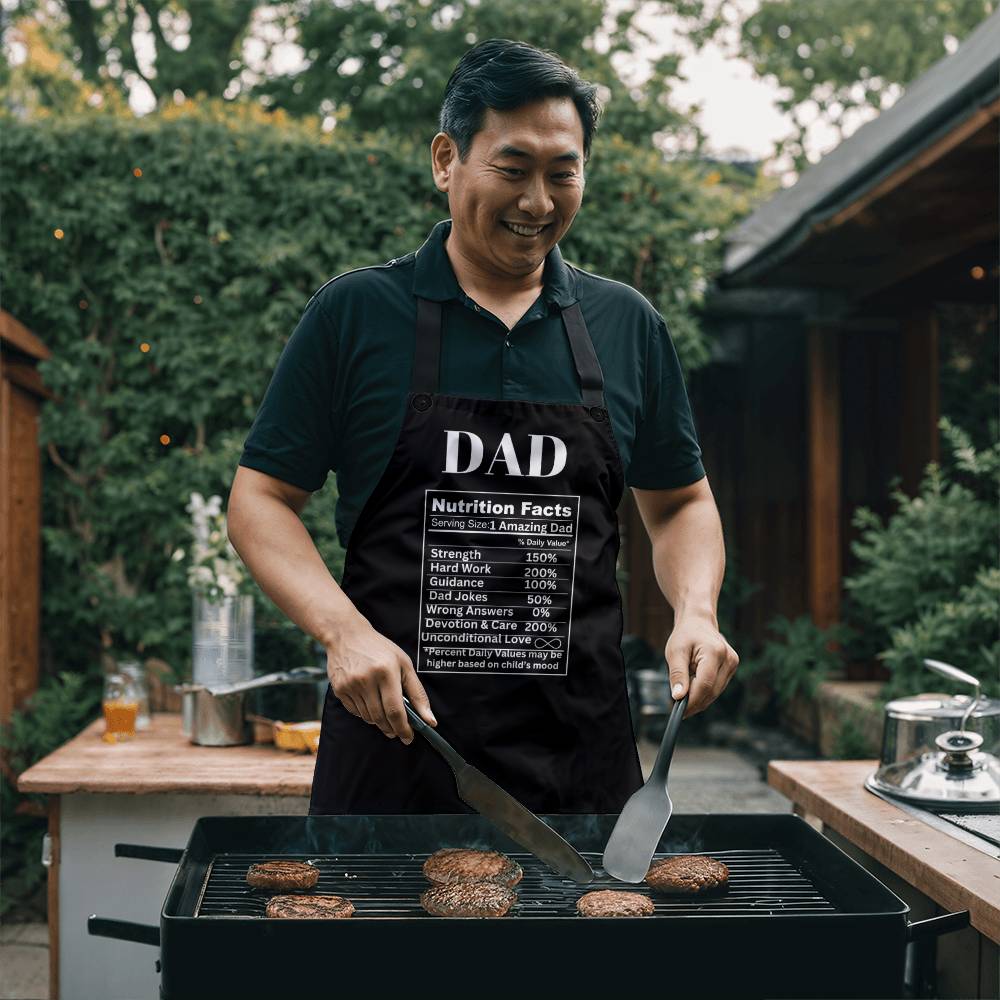 Dad Nutrition Facts Black Apron