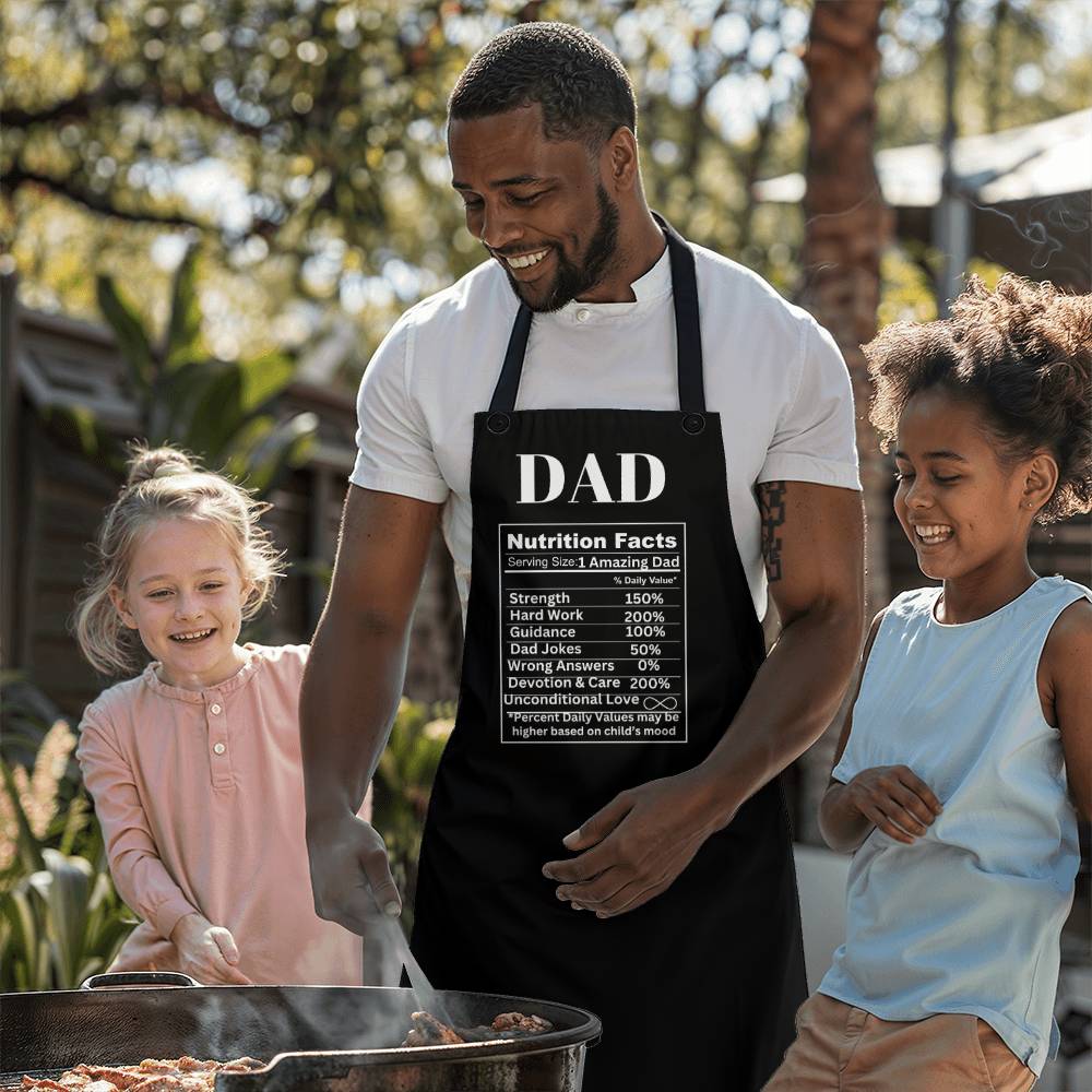 Dad Nutrition Facts Black Apron