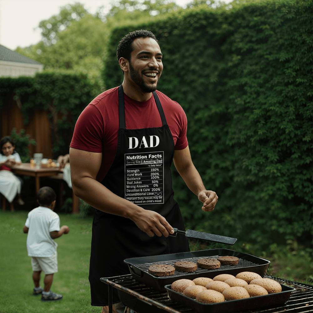 Dad Nutrition Facts Black Apron