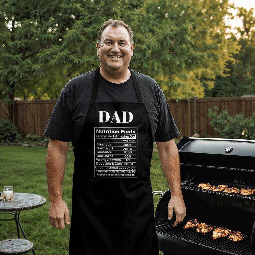 Dad Nutrition Facts Black Apron