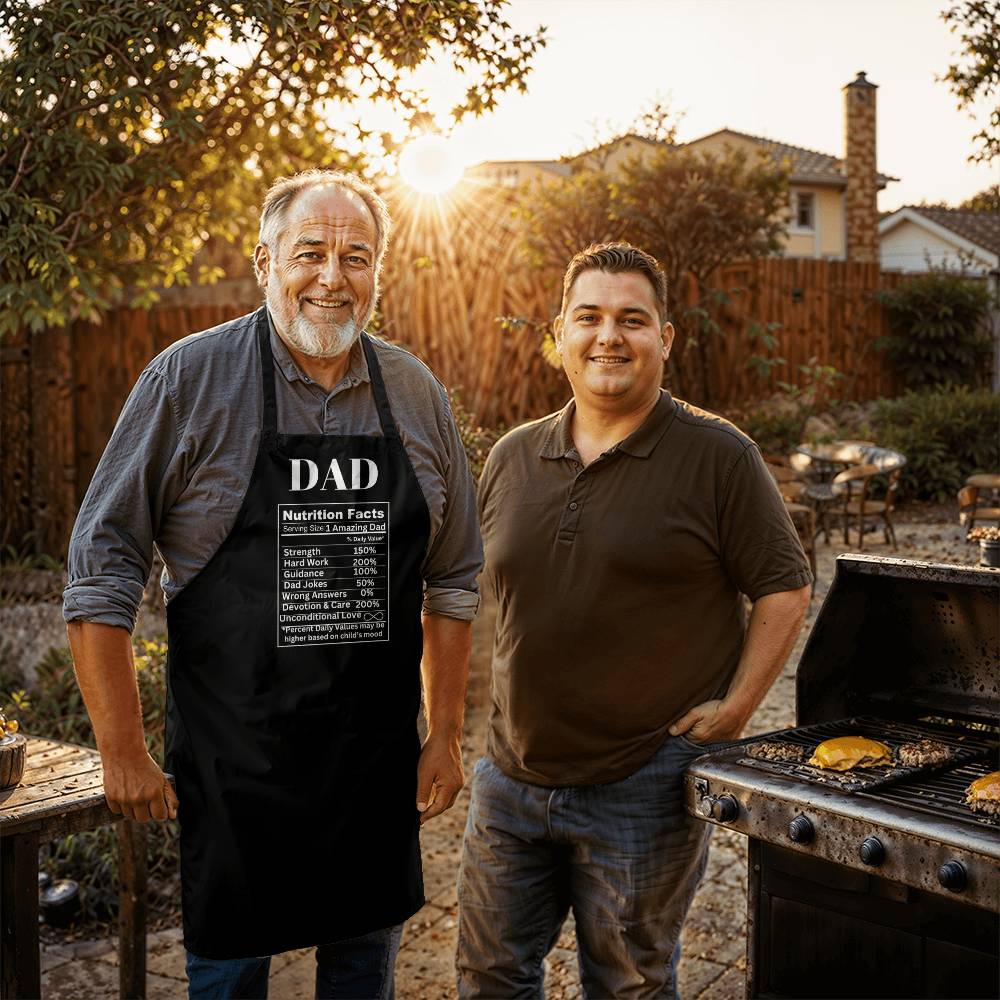 Dad Nutrition Facts Black Apron