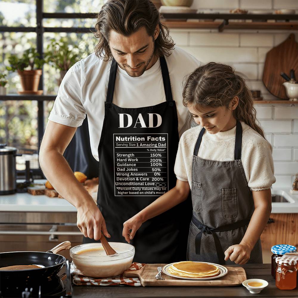 Dad Nutrition Facts Black Apron