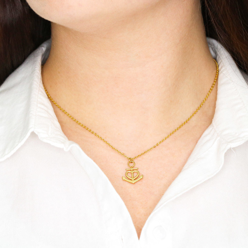 My Wife My Anchor In A Storm Anchor Pendant Necklace