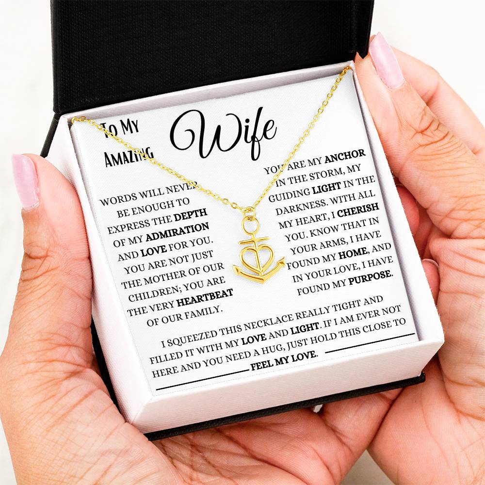My Wife My Anchor In A Storm Anchor Pendant Necklace