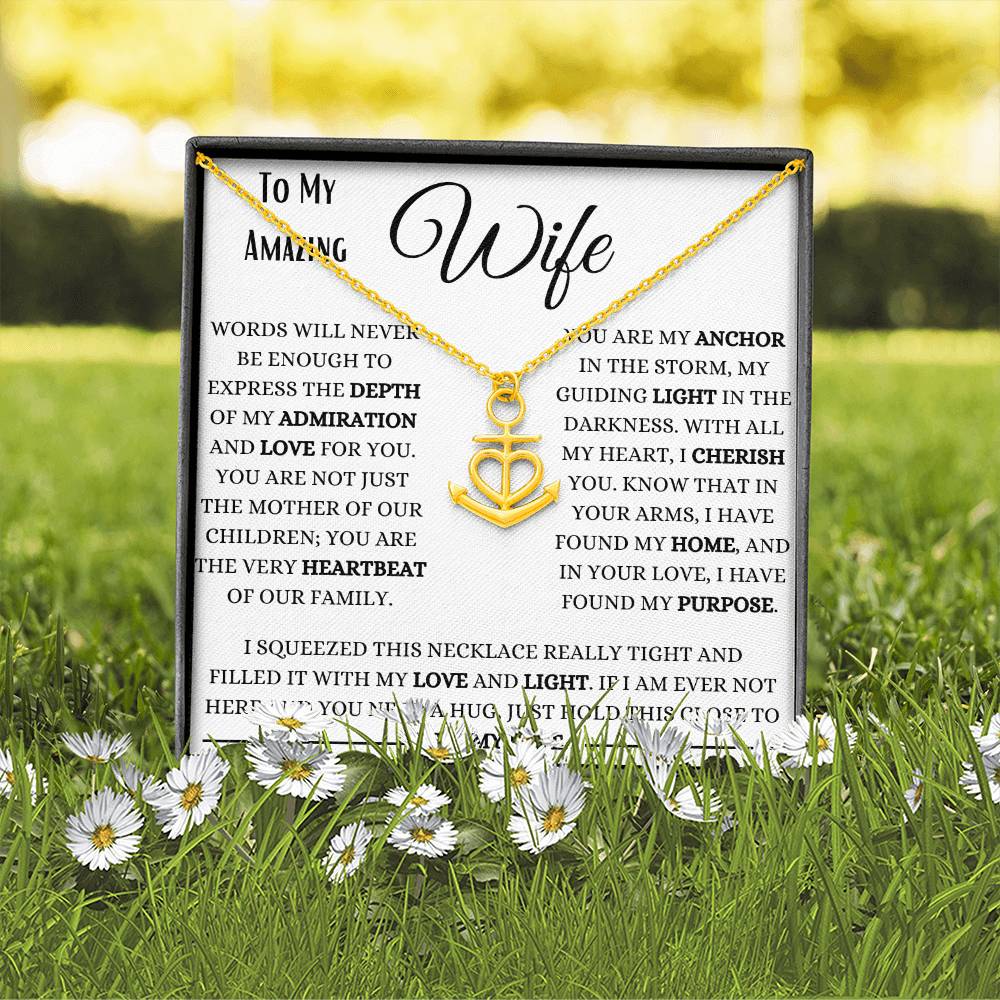 My Wife My Anchor In A Storm Anchor Pendant Necklace