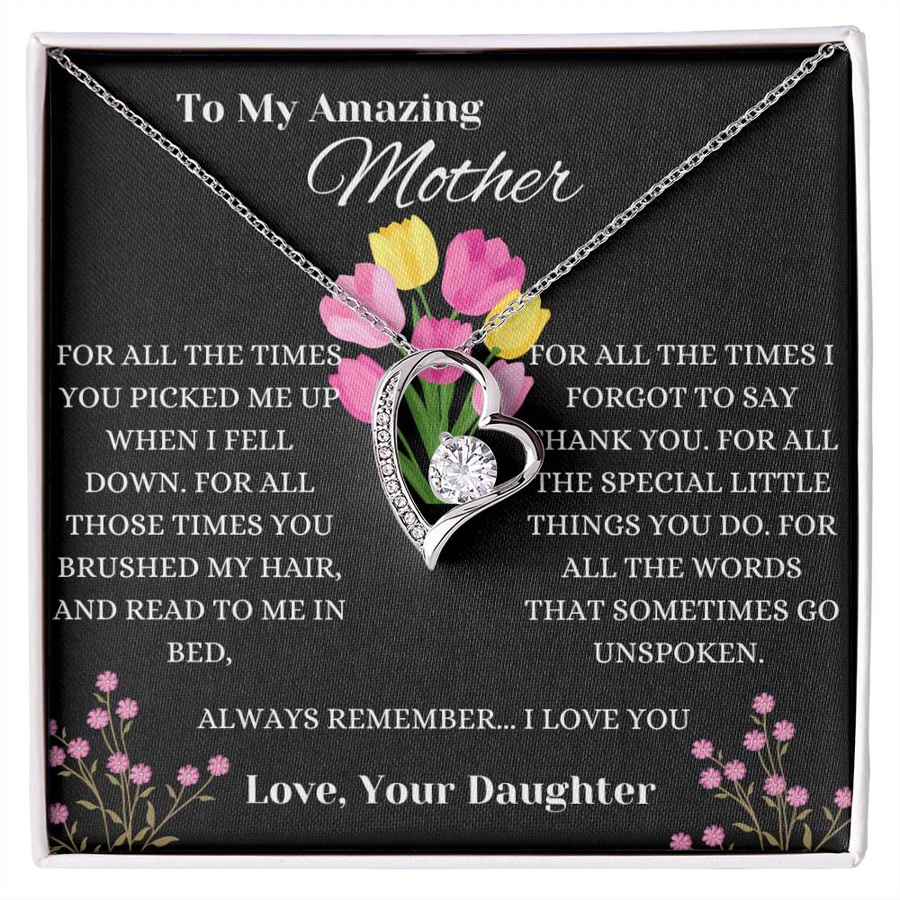 To My Amazing Mother Everlasting Love Forever Love Necklace