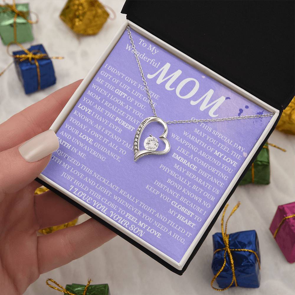 Our Bond Knows No Distance Mom Forever Love Necklace