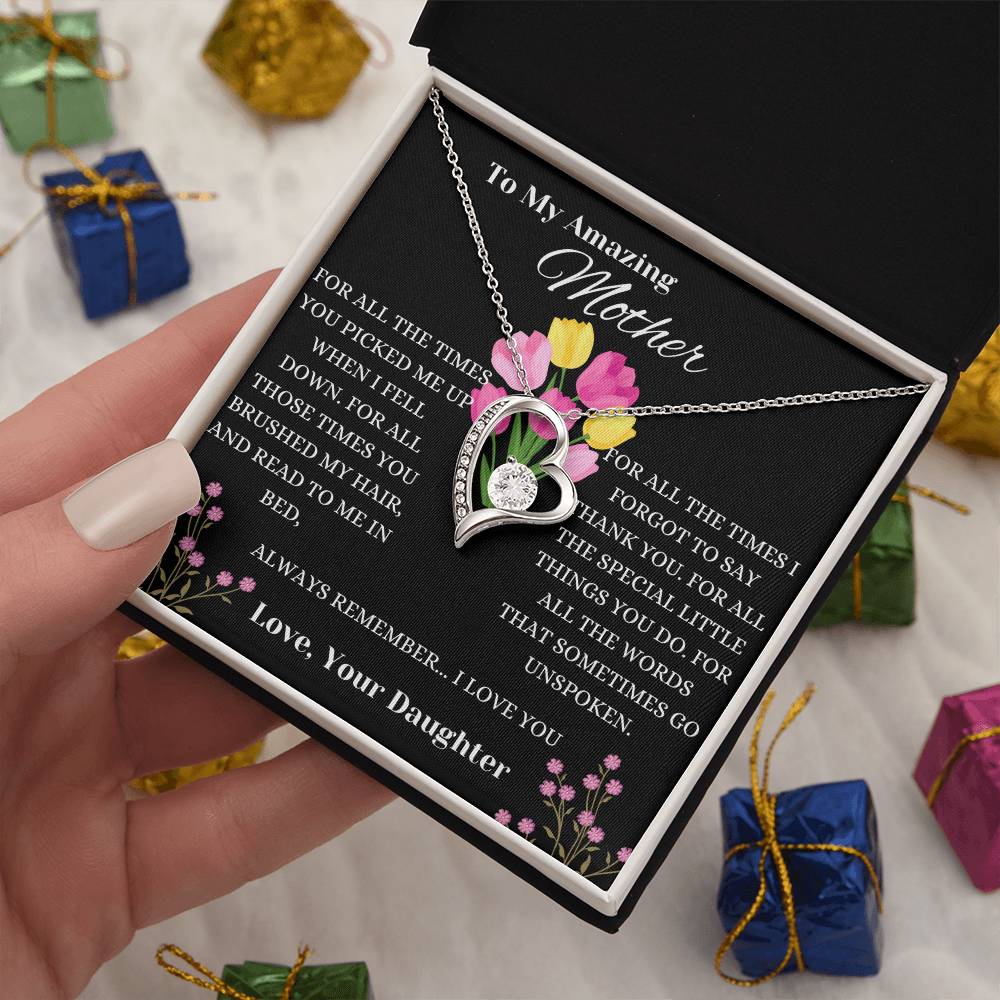 To My Amazing Mother Everlasting Love Forever Love Necklace