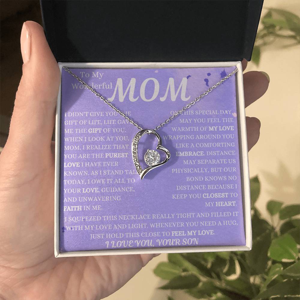 Our Bond Knows No Distance Mom Forever Love Necklace