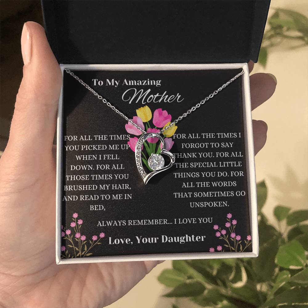 To My Amazing Mother Everlasting Love Forever Love Necklace