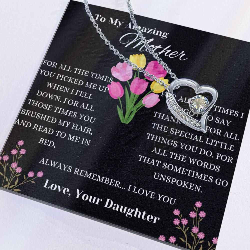 To My Amazing Mother Everlasting Love Forever Love Necklace