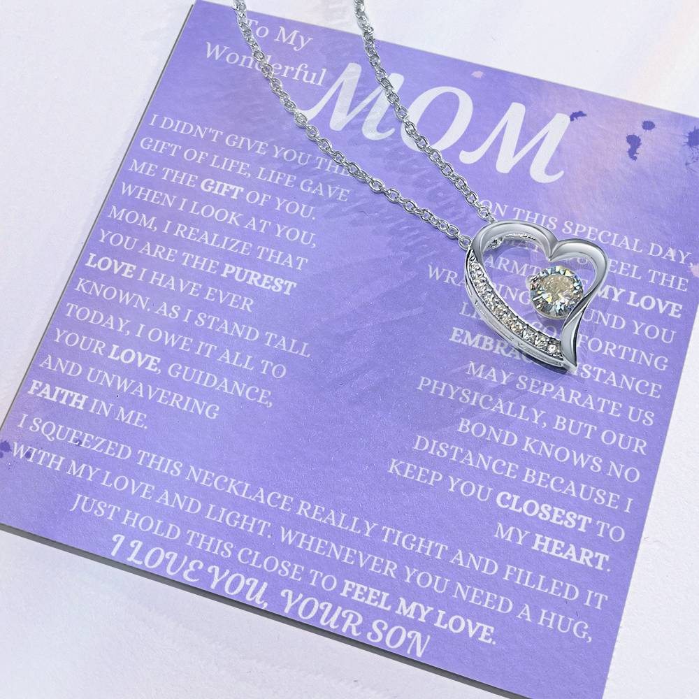 Our Bond Knows No Distance Mom Forever Love Necklace