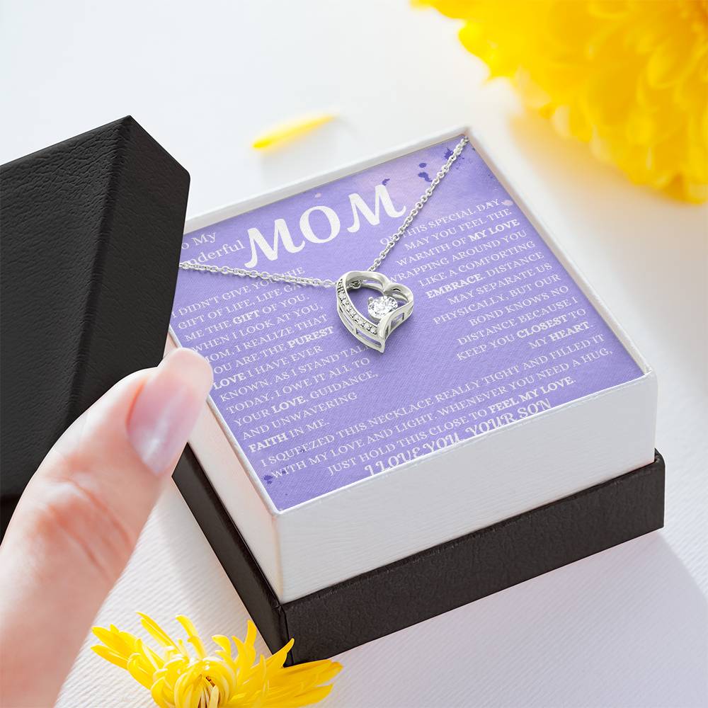 Our Bond Knows No Distance Mom Forever Love Necklace