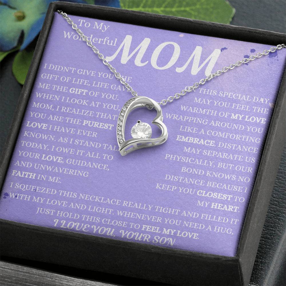 Our Bond Knows No Distance Mom Forever Love Necklace