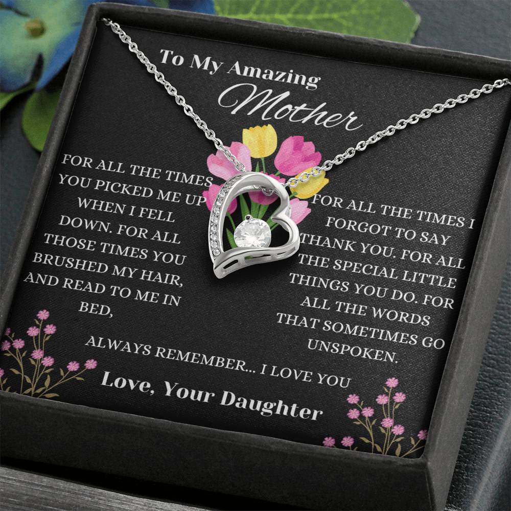 To My Amazing Mother Everlasting Love Forever Love Necklace