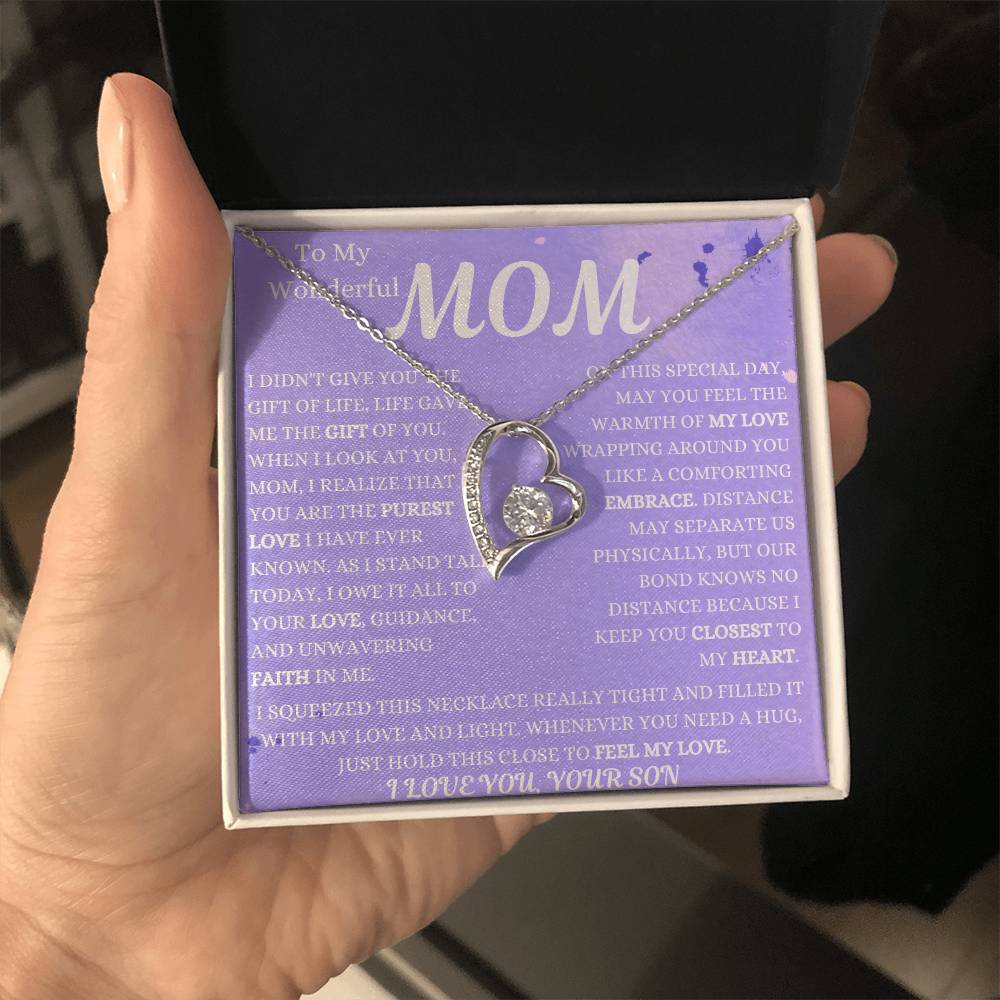 Our Bond Knows No Distance Mom Forever Love Necklace