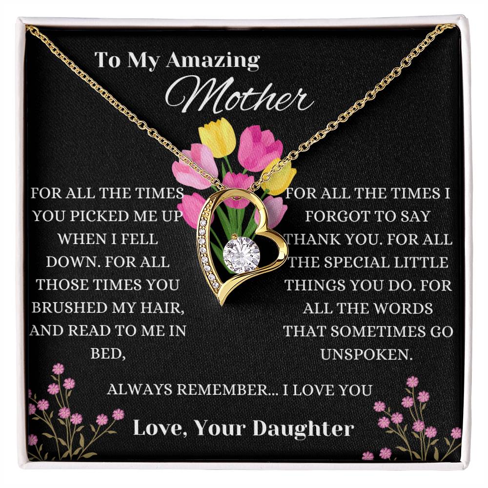 To My Amazing Mother Everlasting Love Forever Love Necklace