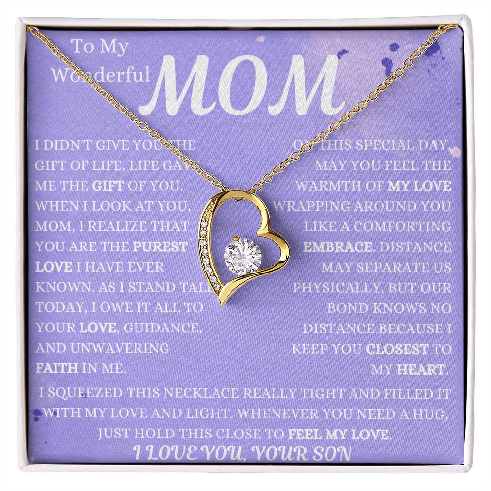 Our Bond Knows No Distance Mom Forever Love Necklace