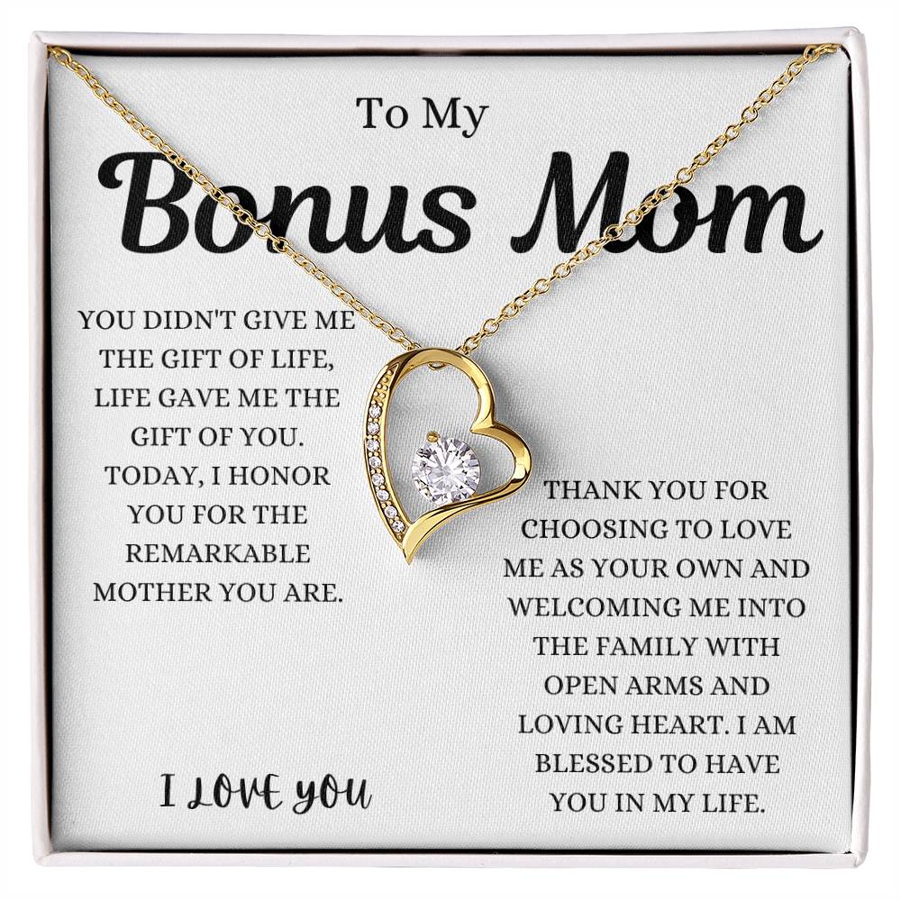 To My Bonus Mom Forever Love Necklace