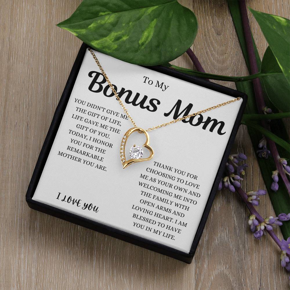 To My Bonus Mom Forever Love Necklace