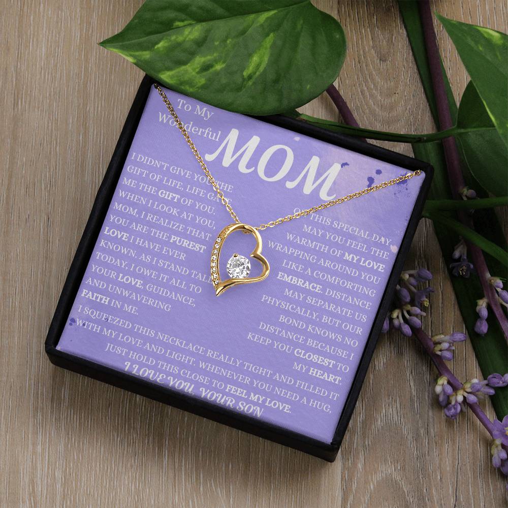 Our Bond Knows No Distance Mom Forever Love Necklace
