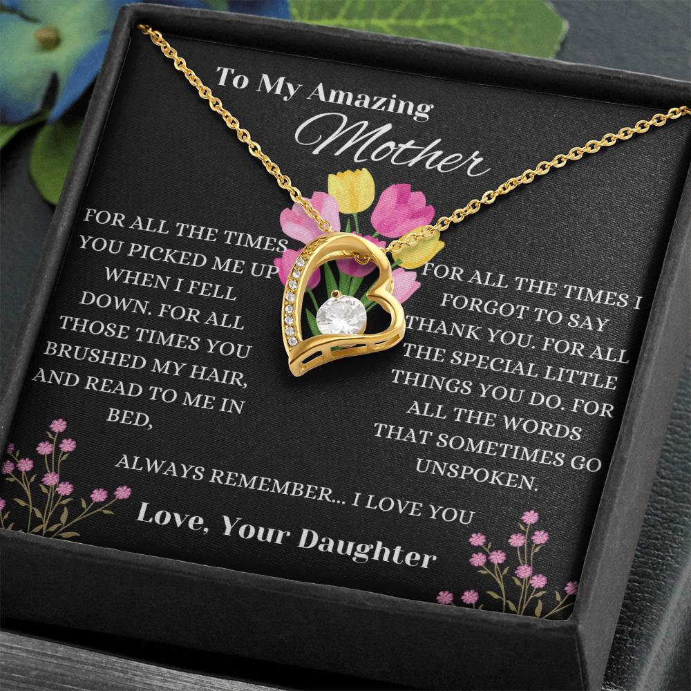 To My Amazing Mother Everlasting Love Forever Love Necklace