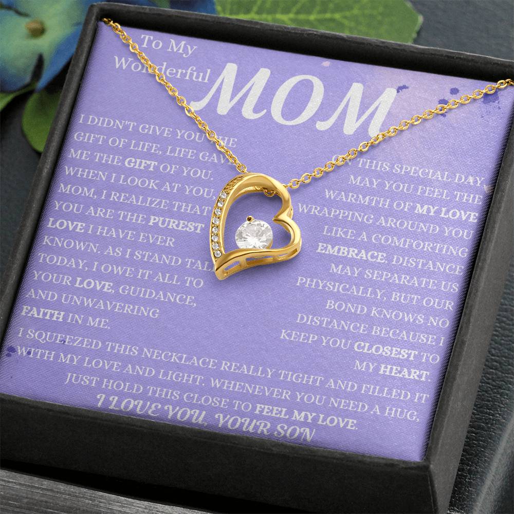 Our Bond Knows No Distance Mom Forever Love Necklace