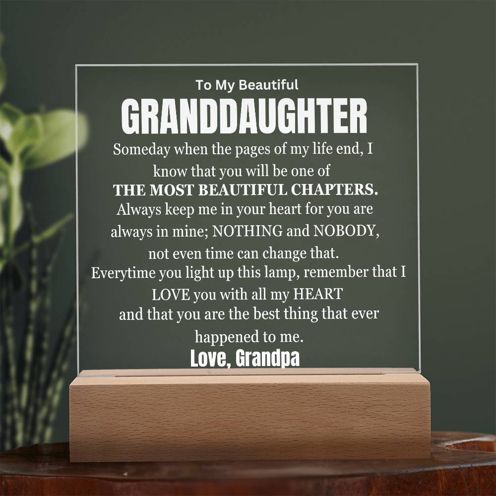 My Most Beautiful Chapter Granddaughter Table Lamp