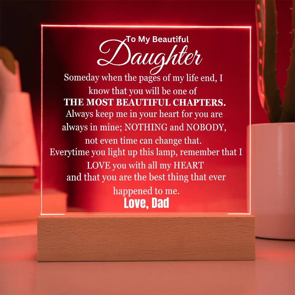 My Daughter My Most Beautiful Chapter Table Lamp
