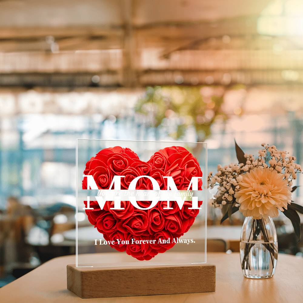 The Heart Of The Family Mom Acrylic Plaque