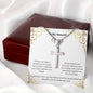 To My Beautiful Wife Stainless Cross Necklace