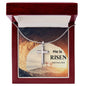He Is Risen Stainless Cross Necklace