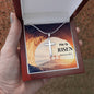 He Is Risen Stainless Cross Necklace