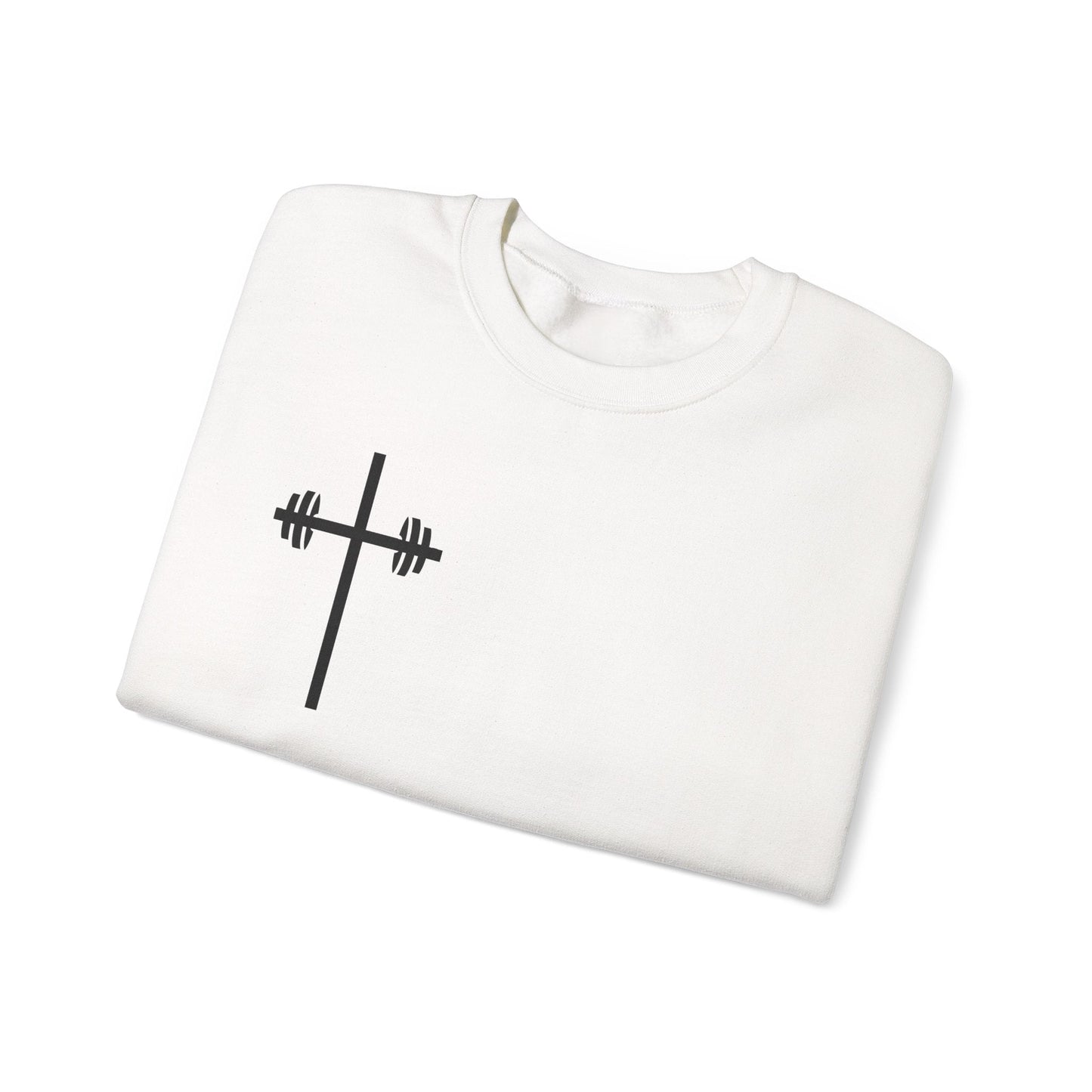 Faith & Strength Crewneck Sweatshirt - It's Never Luck, It's Always God gym sweatshirt