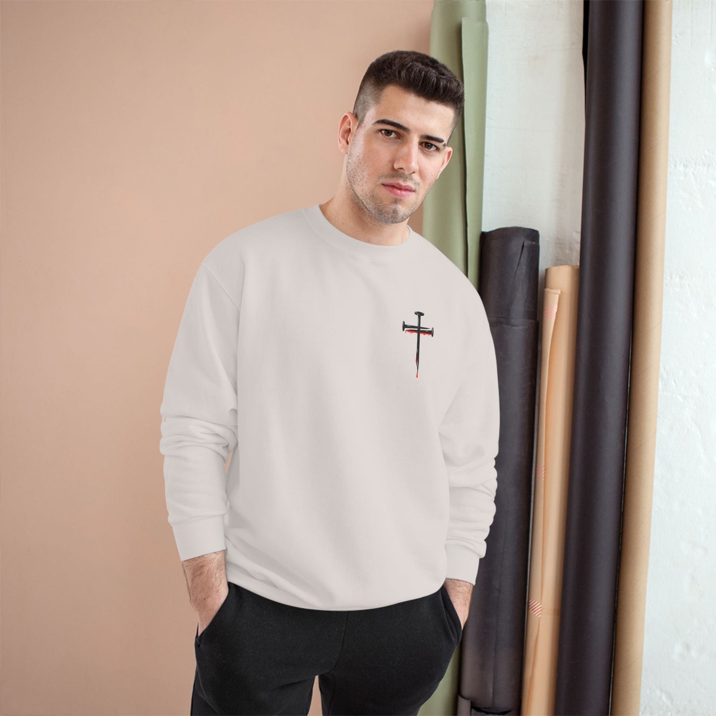 Jesus Saves Champion Sweatshirt with Inspirational Jesus Quote - Faith-Based Apparel, Christian Gift, Cozy Sweatshirt, Religious Statement Wear