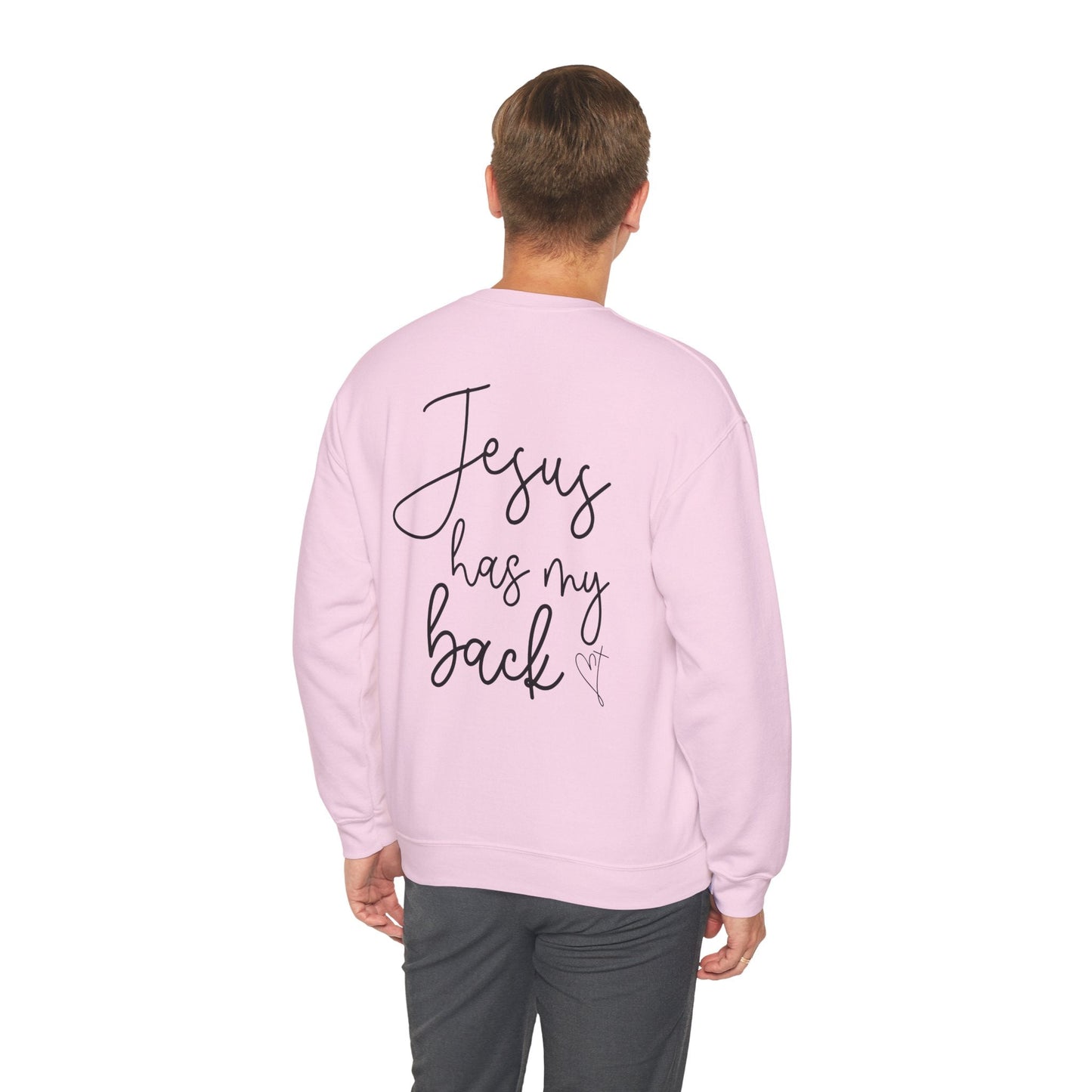 Jesus Has My Back Unisex Heavy Blend™ Crewneck Sweatshirt