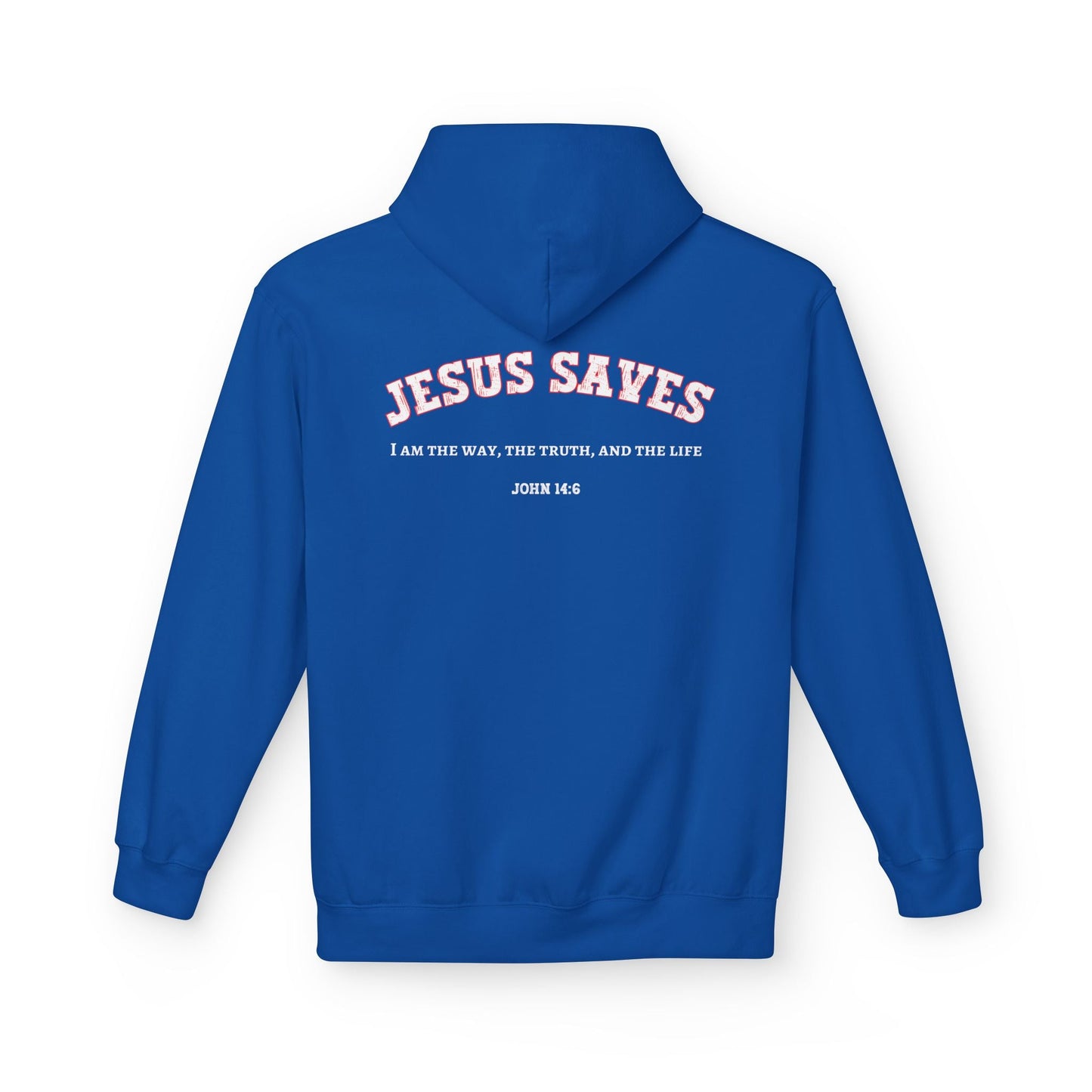 Jesus Saves Unisex Religious Fleece Hoodie | Apparel, Christian Hoodie, Inspirational Wear, Faith-Based Gift, Casual Churchwear