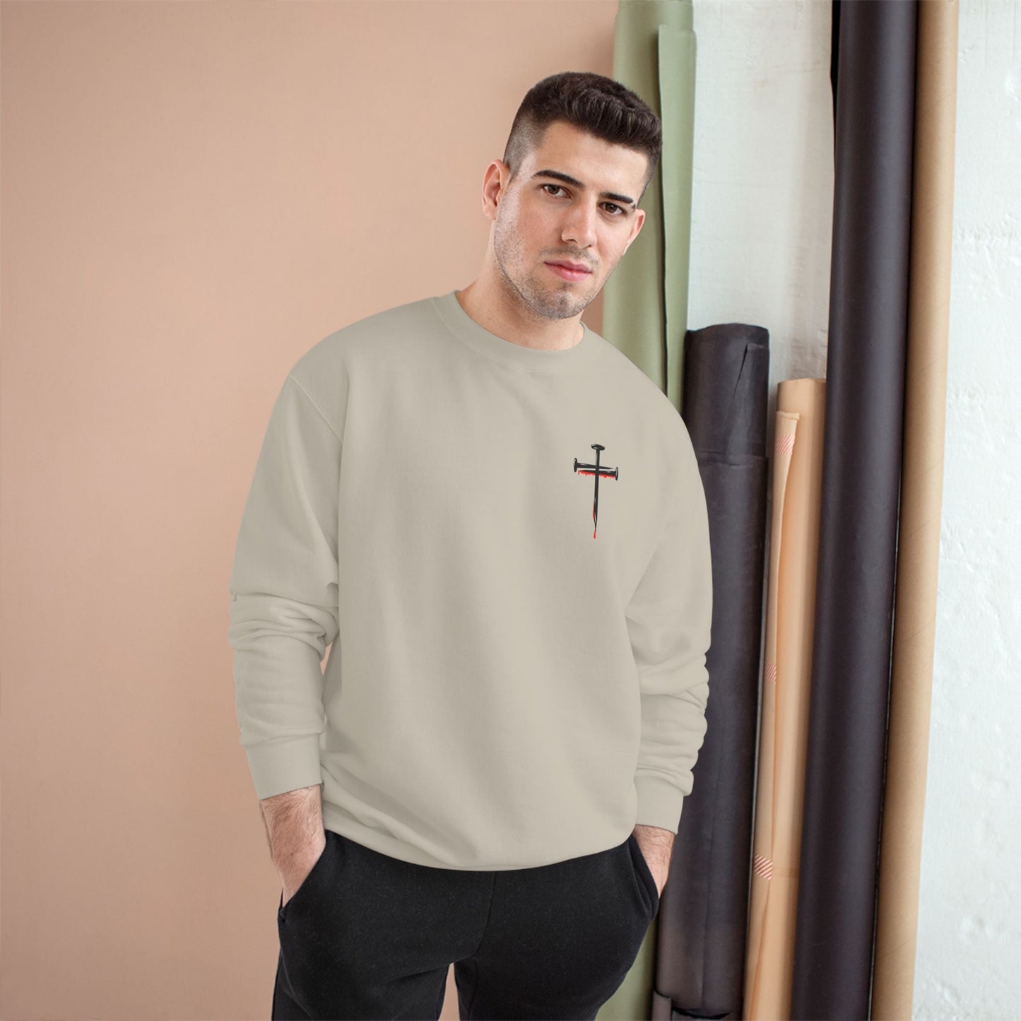 Jesus Saves Champion Sweatshirt with Inspirational Jesus Quote - Faith-Based Apparel, Christian Gift, Cozy Sweatshirt, Religious Statement Wear