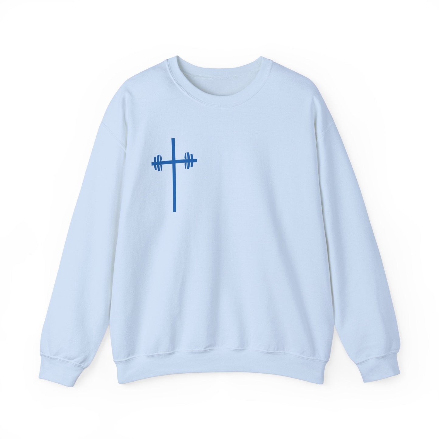 Faith & Strength Crewneck Sweatshirt - It's Never Luck, It's Always God gym sweatshirt