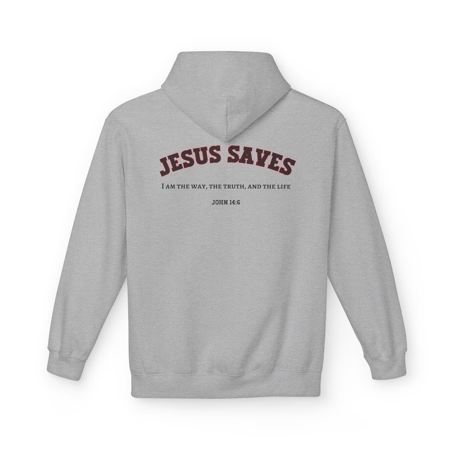 Jesus Saves Unisex Religious Fleece Hoodie | Apparel, Christian Hoodie, Inspirational Wear, Faith-Based Gift, Casual Churchwear