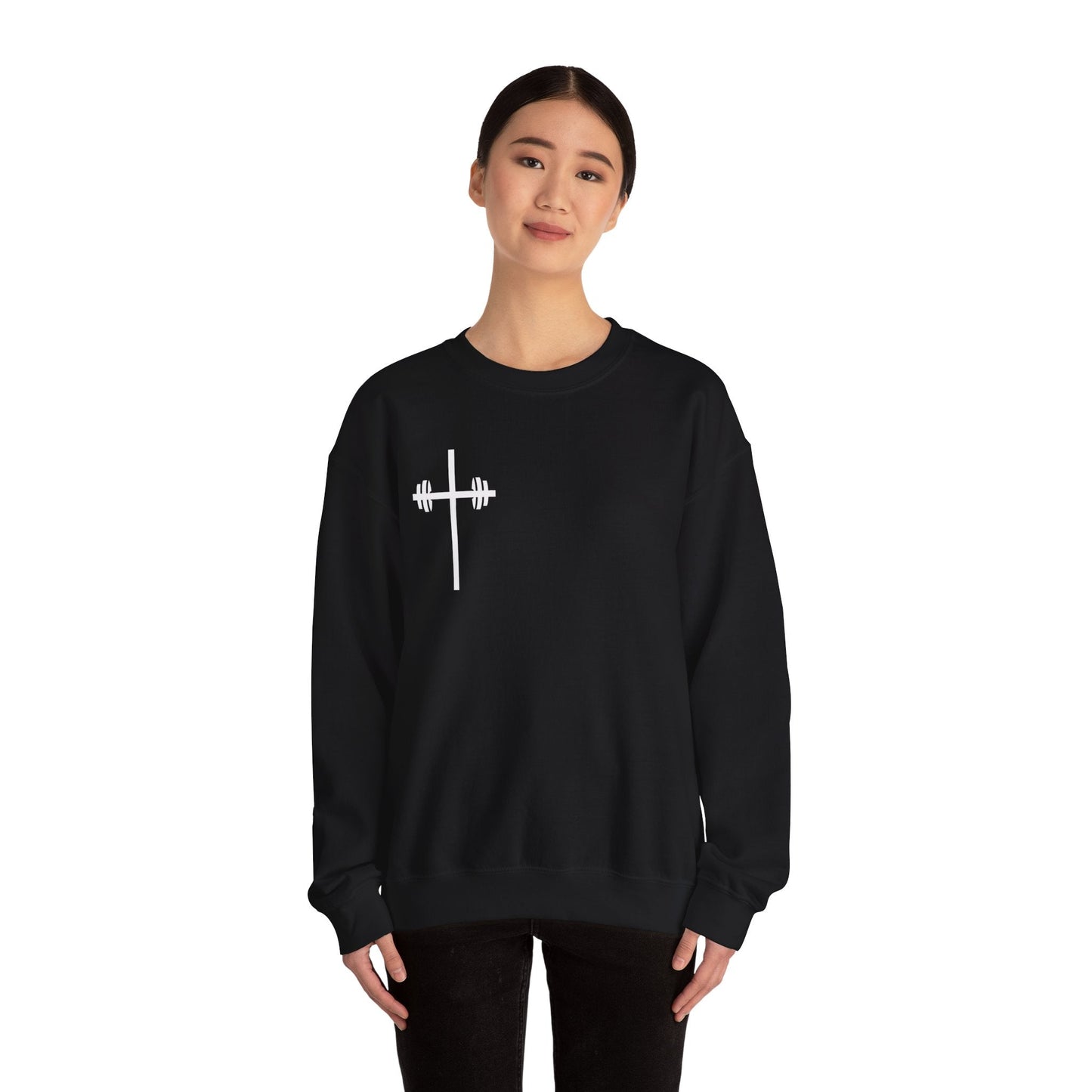 Faith & Strength Crewneck Sweatshirt - It's Never Luck, It's Always God gym sweatshirt