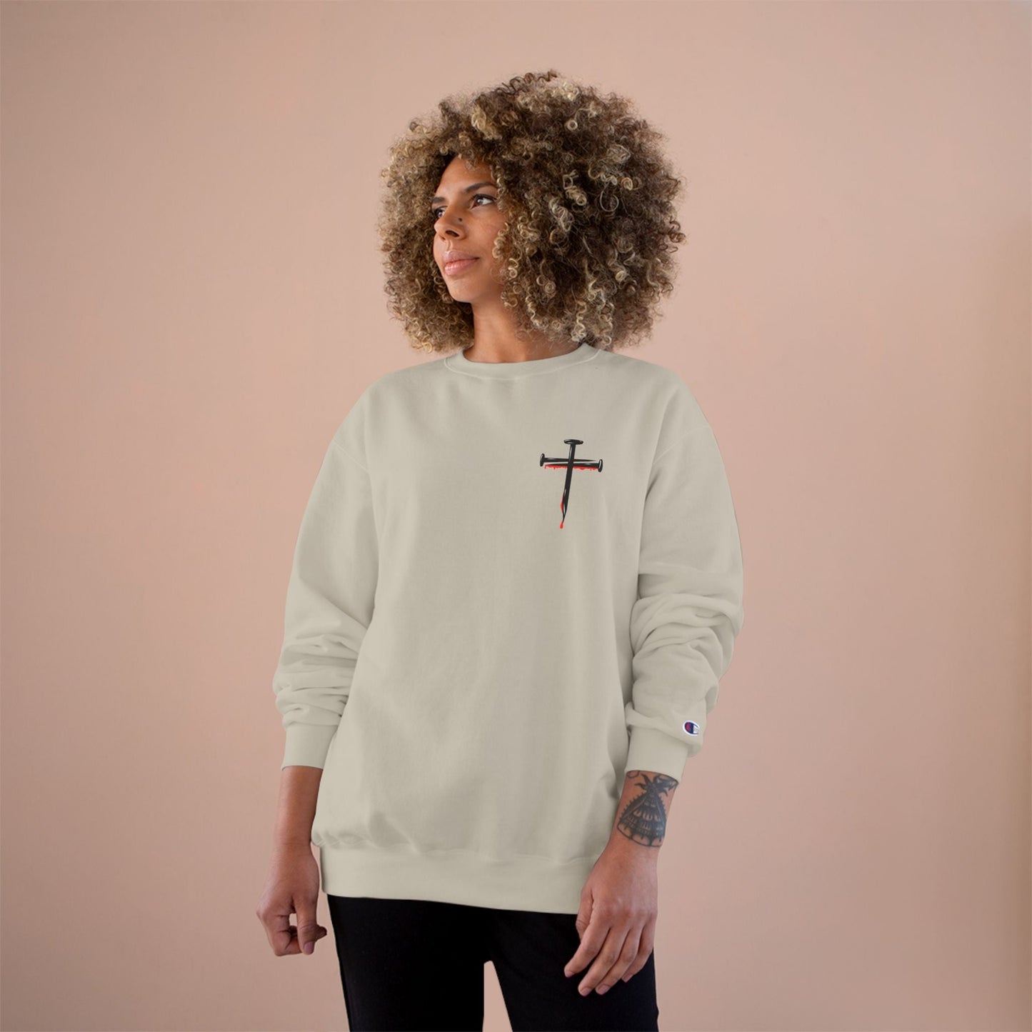 Jesus Saves Champion Sweatshirt with Inspirational Jesus Quote - Faith-Based Apparel, Christian Gift, Cozy Sweatshirt, Religious Statement Wear