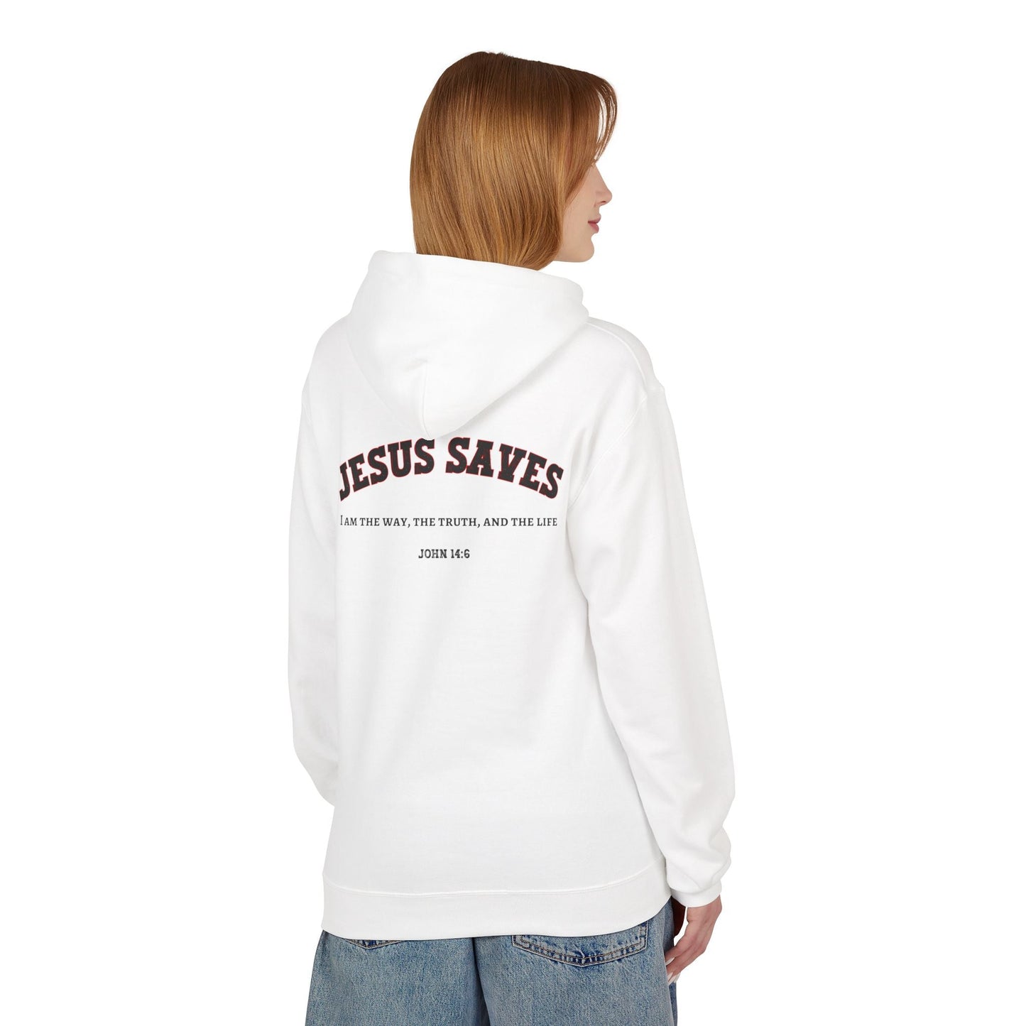 Jesus Saves Unisex Religious Fleece Hoodie | Apparel, Christian Hoodie, Inspirational Wear, Faith-Based Gift, Casual Churchwear